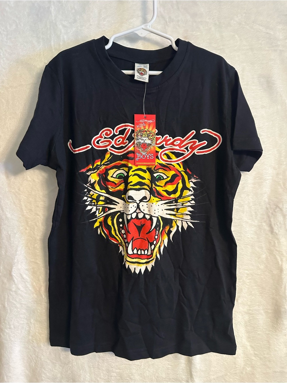 Vintage Y2K NWT Ed Hardy Kids Black Tiger Graphic T-Shirt Short Sleeve Size 9/10